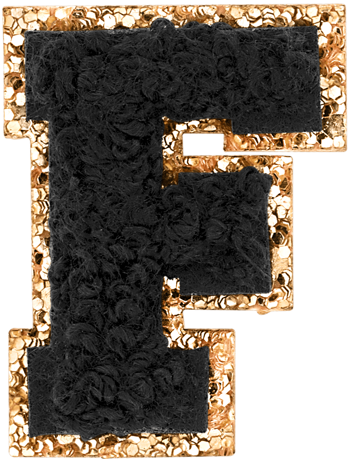 Noir Mini Glitter Varsity Letter Patch