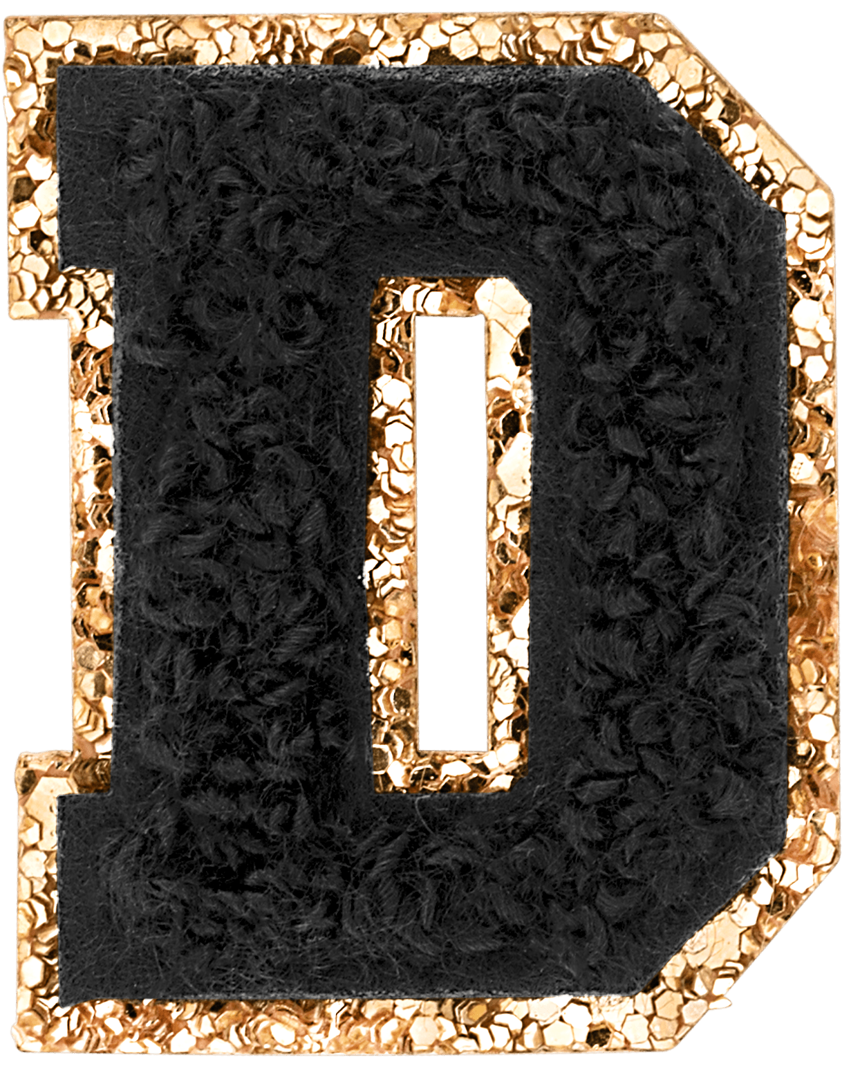 Noir Mini Glitter Varsity Letter Patch