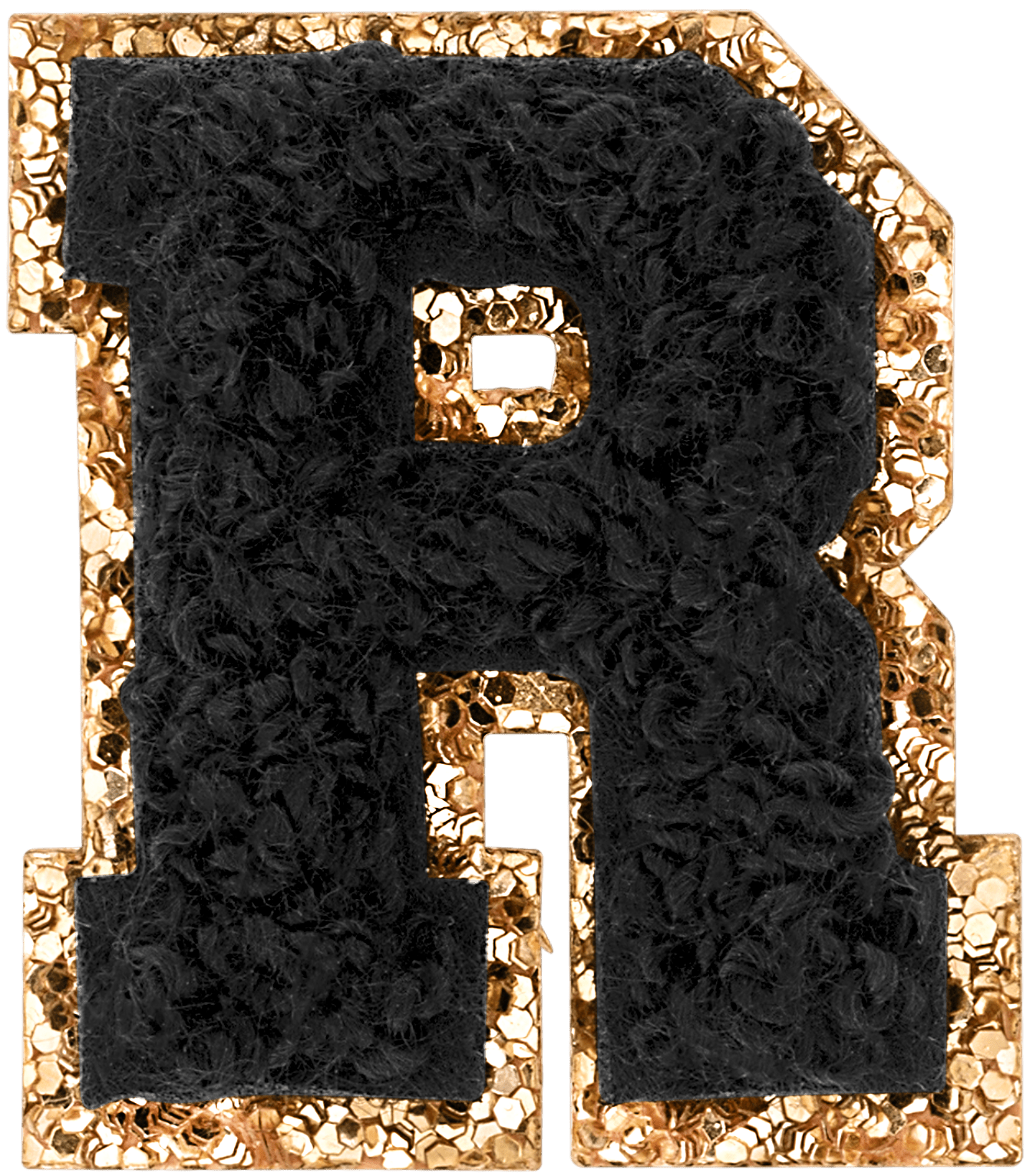 Noir Mini Glitter Varsity Letter Patch