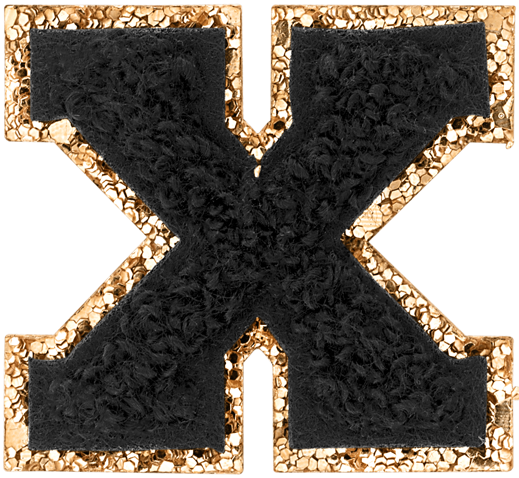 Noir Mini Glitter Varsity Letter Patch