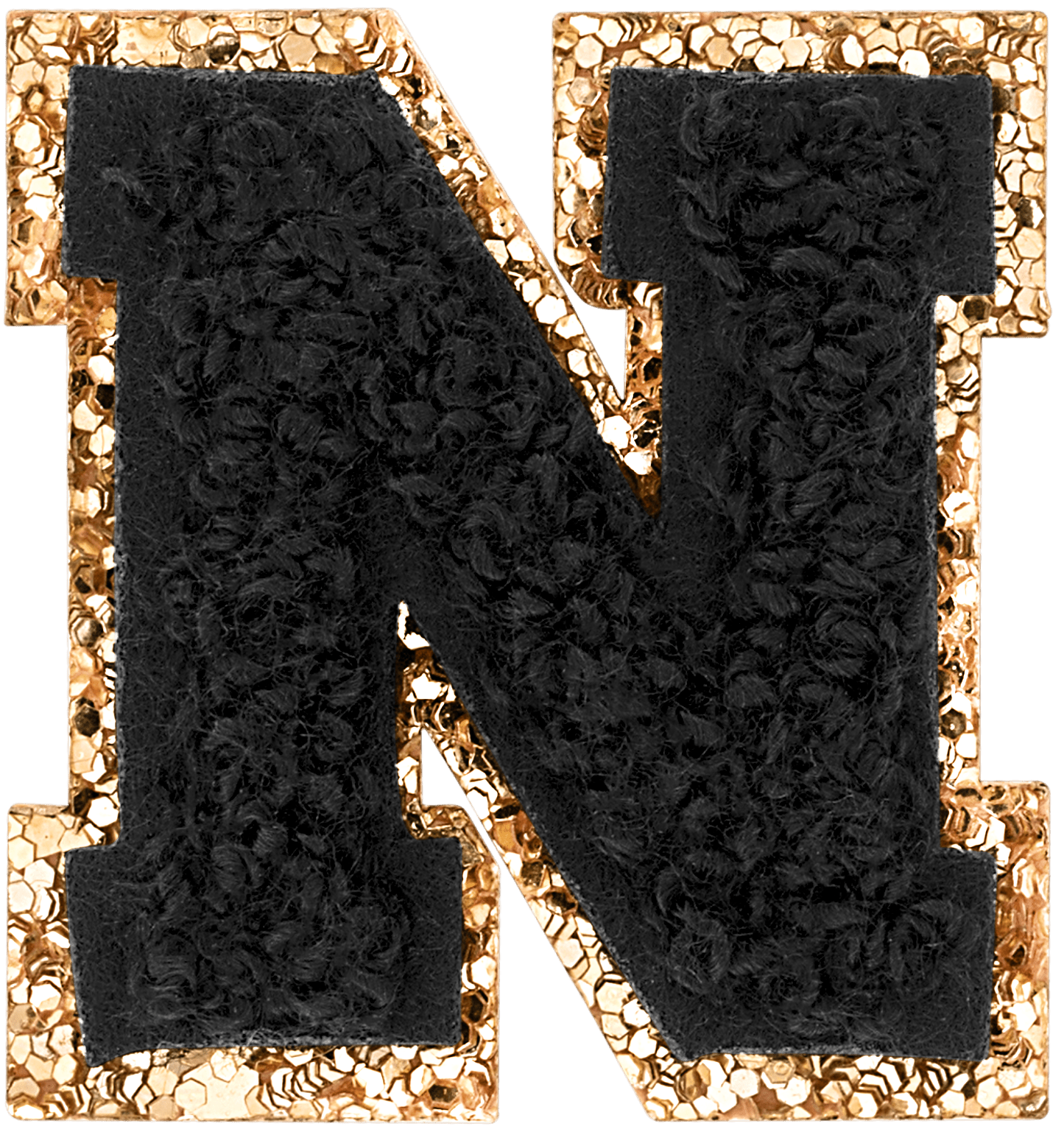 Noir Mini Glitter Varsity Letter Patch