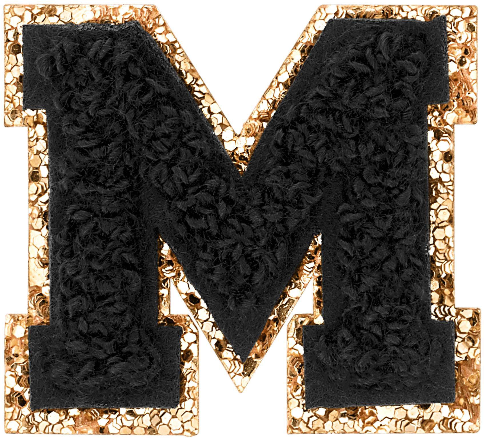 Noir Mini Glitter Varsity Letter Patch