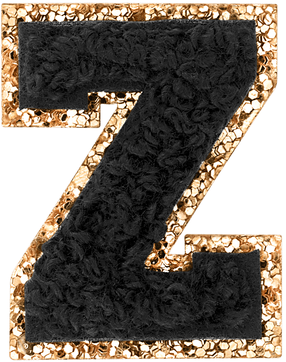 Noir Mini Glitter Varsity Letter Patch