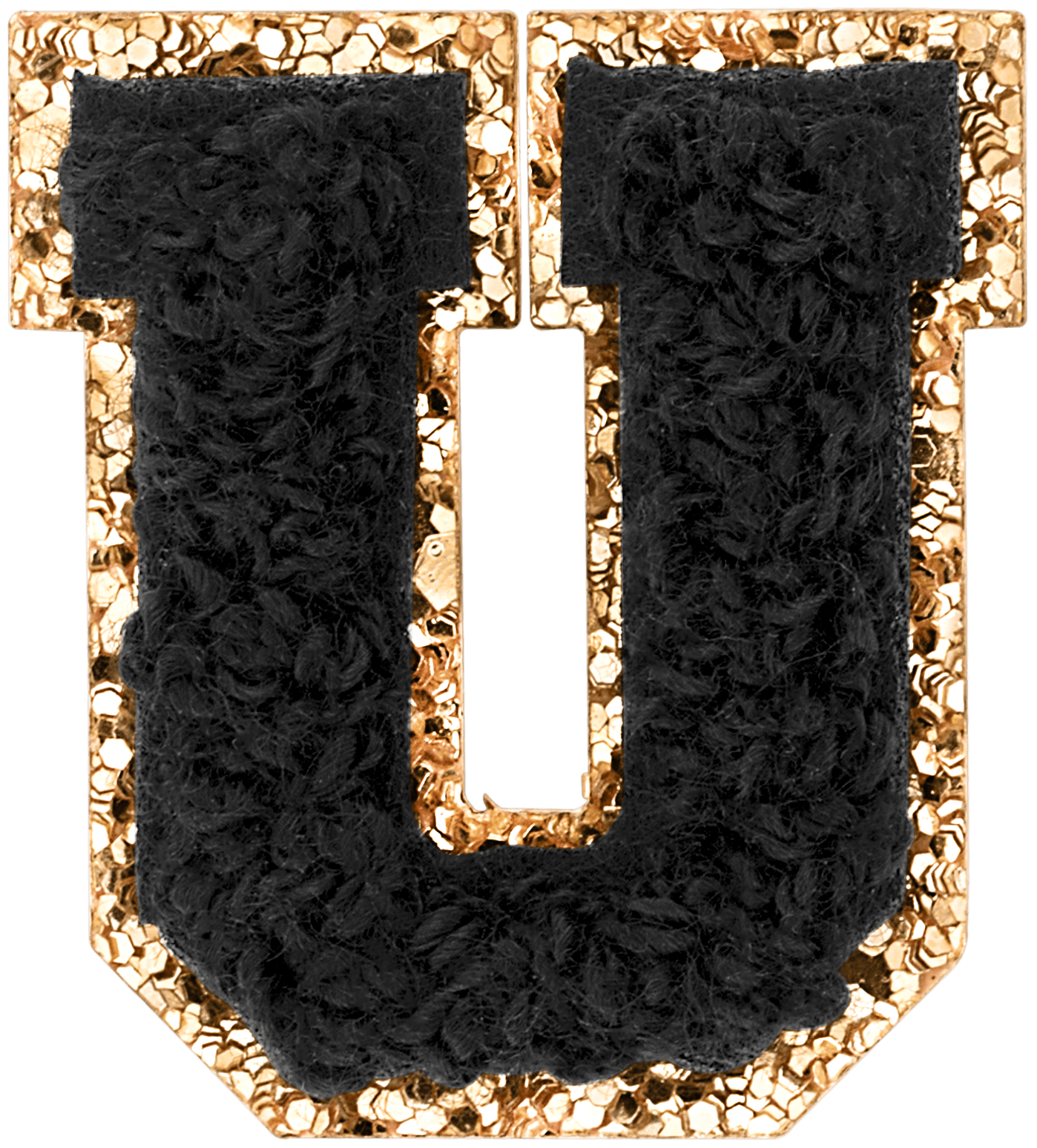 Noir Mini Glitter Varsity Letter Patch