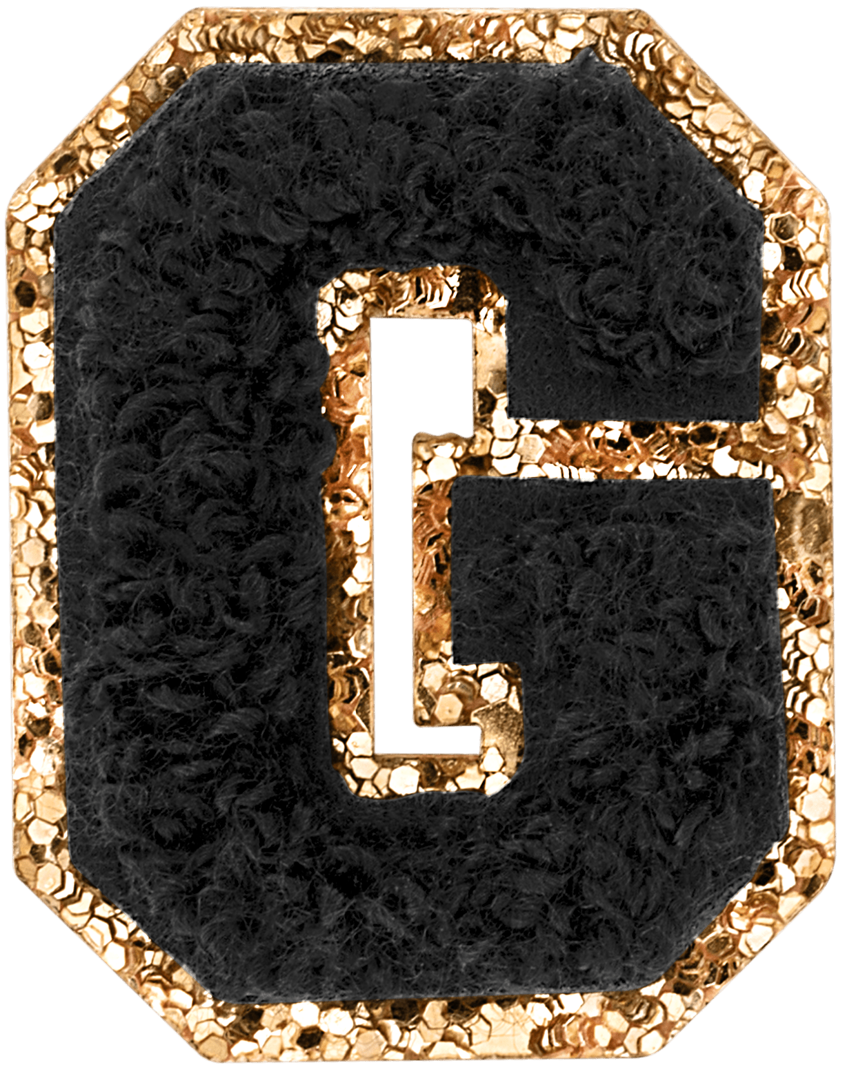 Noir Mini Glitter Varsity Letter Patch