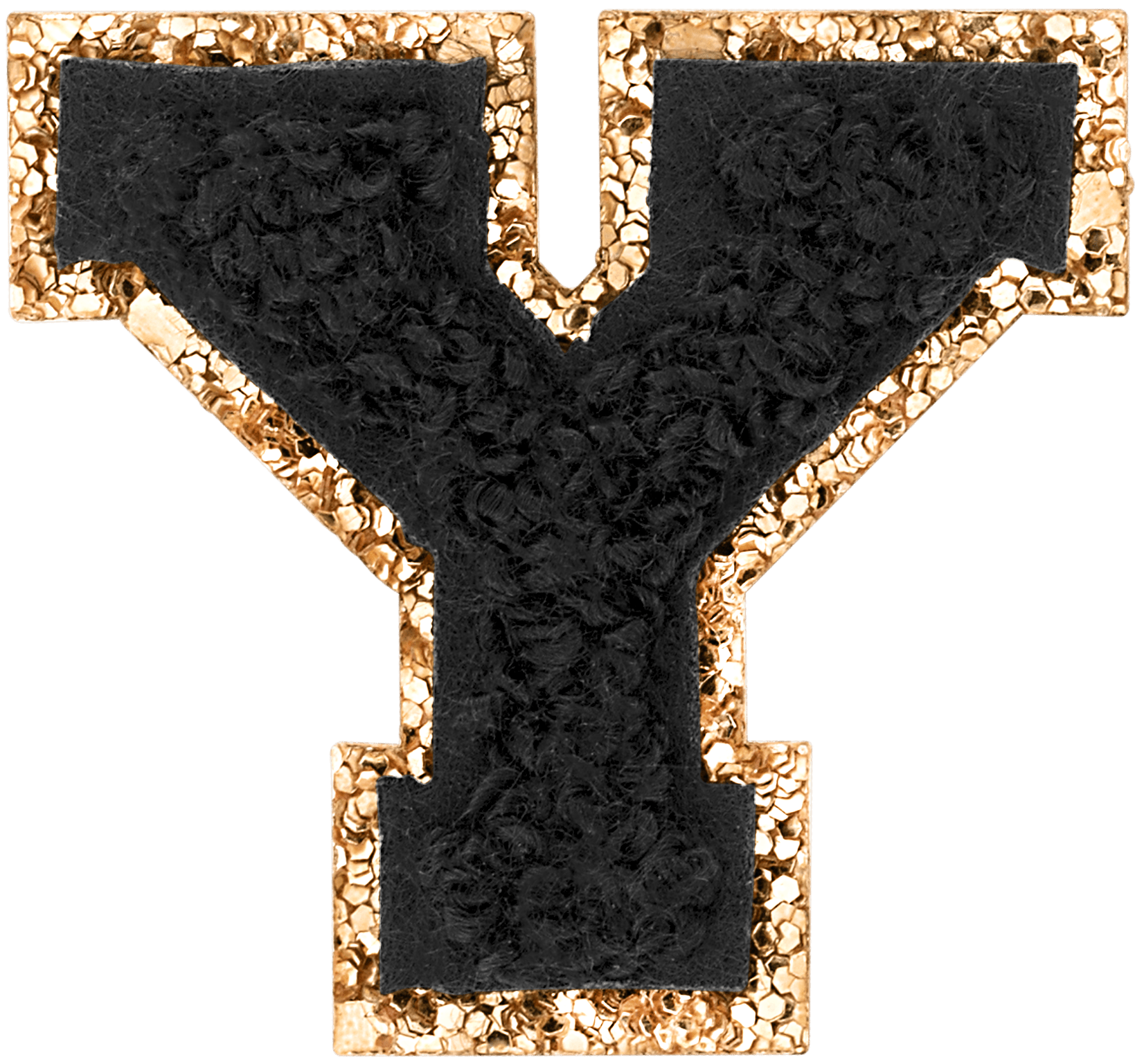 Noir Mini Glitter Varsity Letter Patch