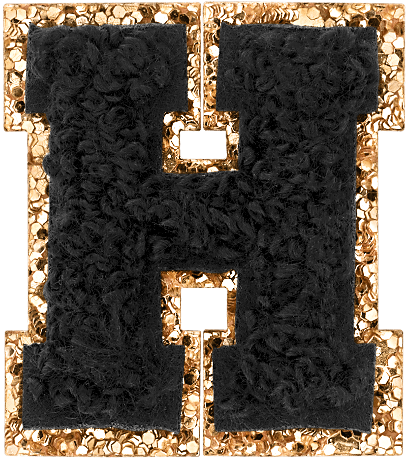 Noir Mini Glitter Varsity Letter Patch