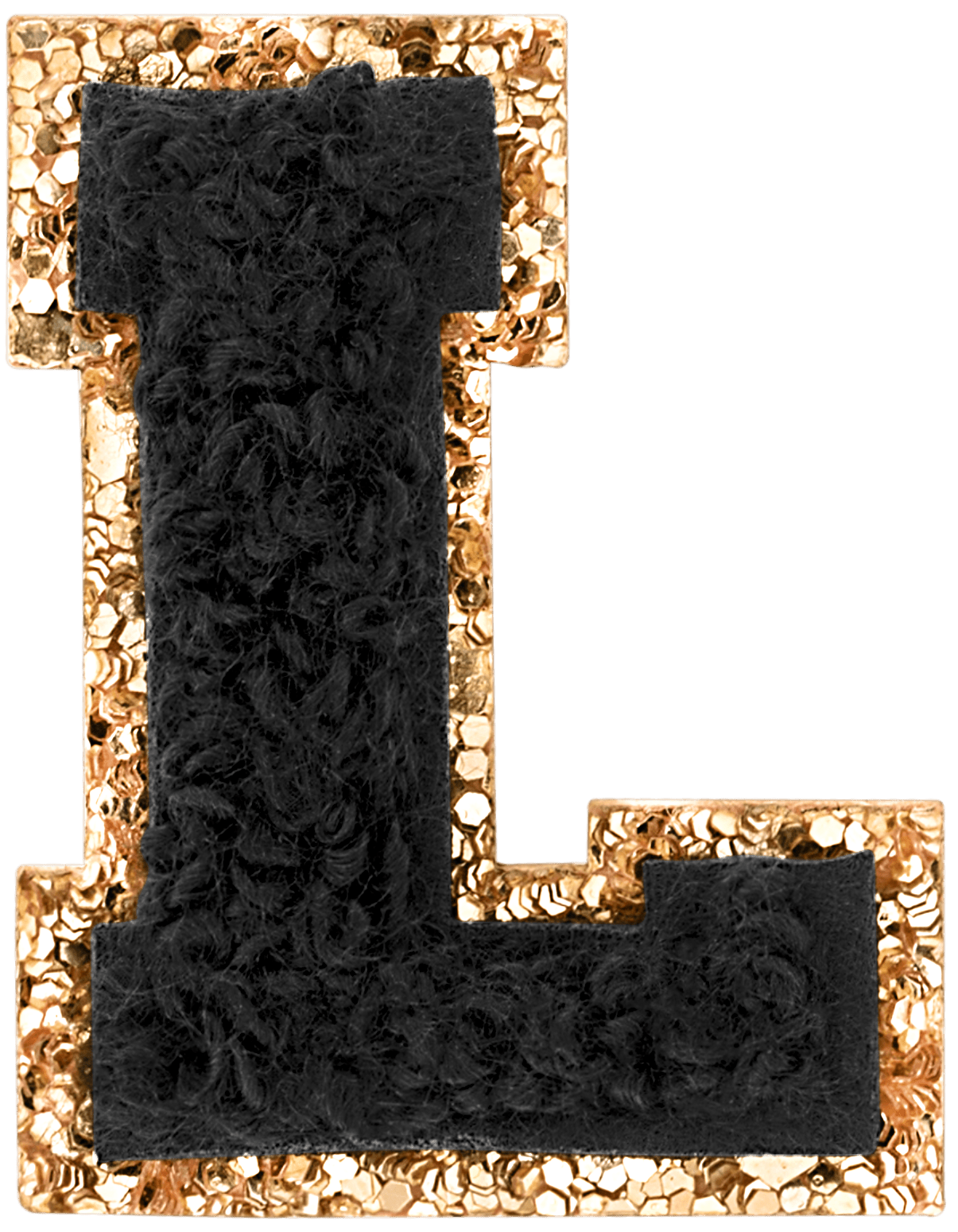 Noir Mini Glitter Varsity Letter Patch