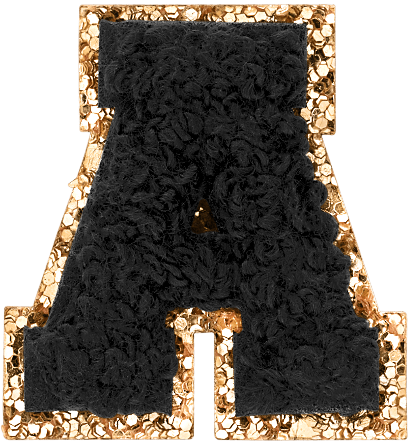 Noir Mini Glitter Varsity Letter Patch