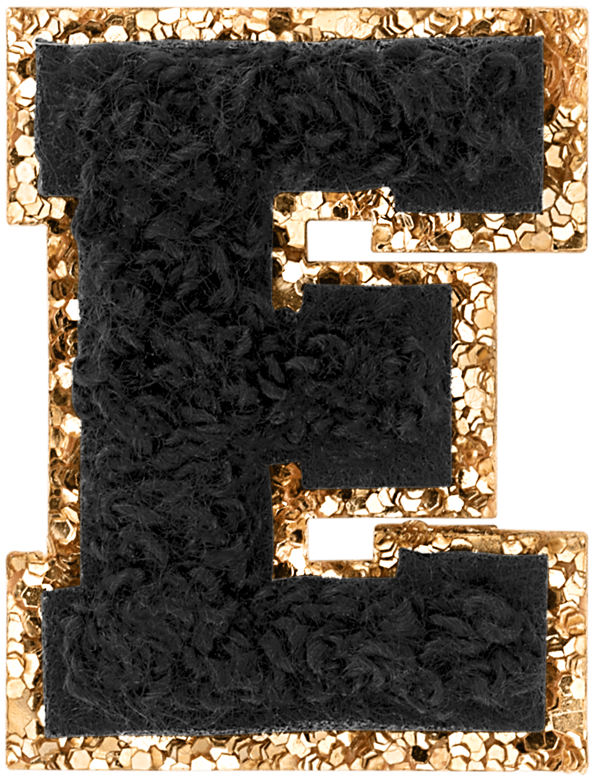 Noir Mini Glitter Varsity Letter Patch