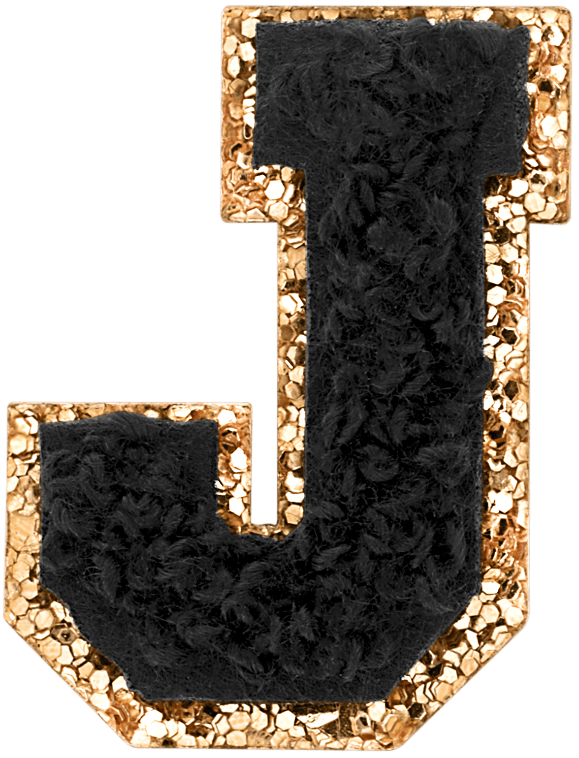 Noir Mini Glitter Varsity Letter Patch