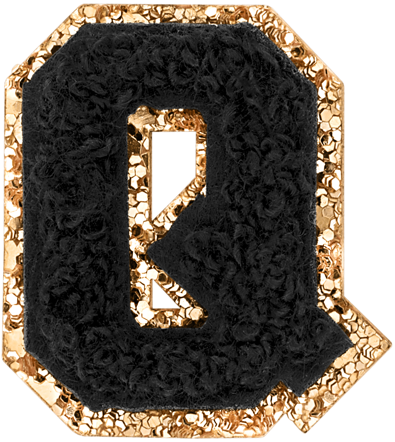 Noir Mini Glitter Varsity Letter Patch