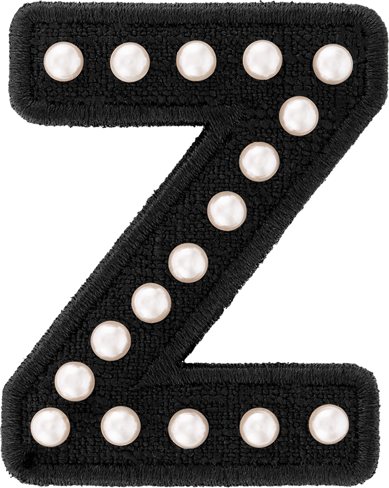 Black Pearl Letter Patch