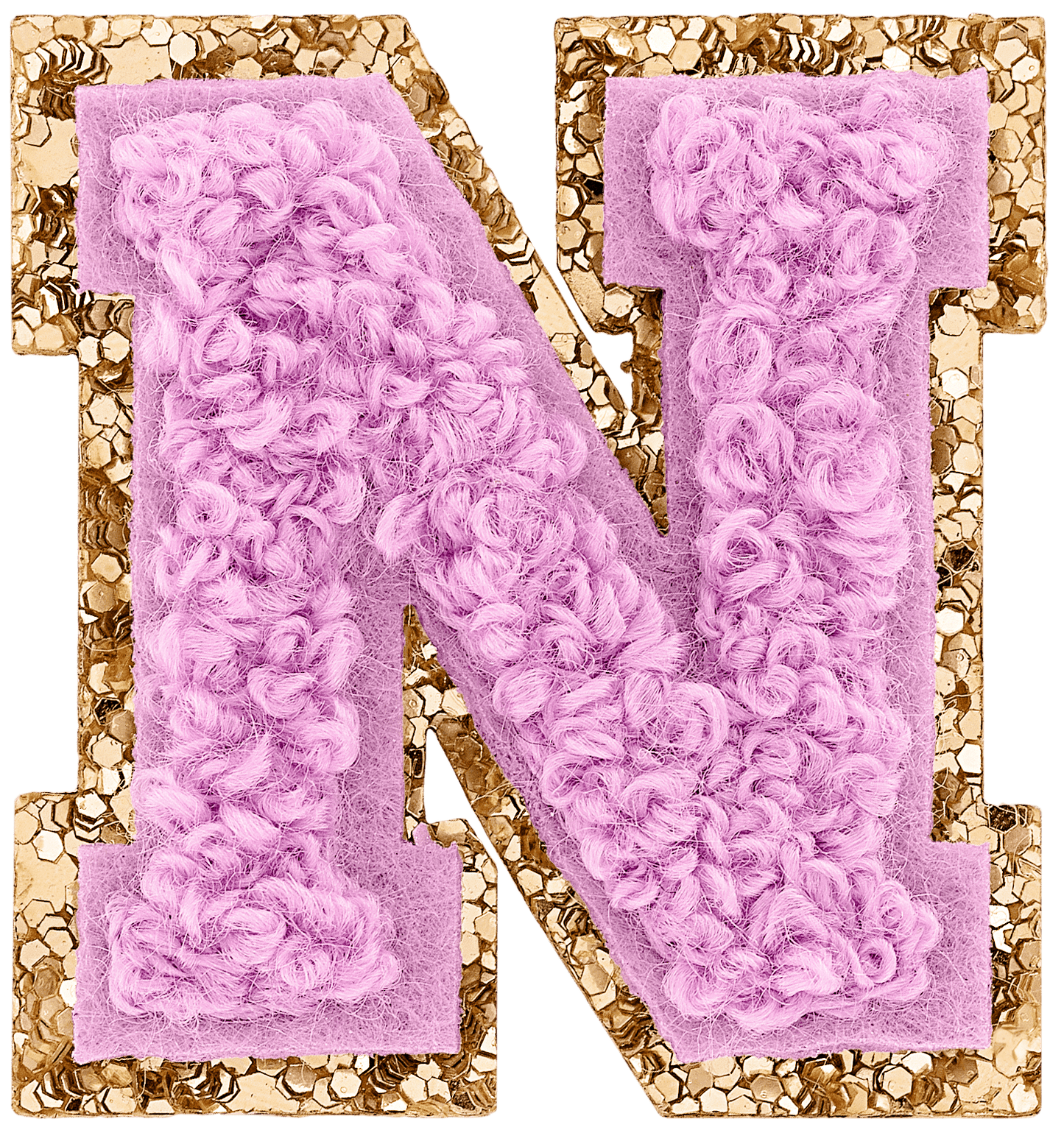 Grape Mini Glitter Varsity Letter Patch