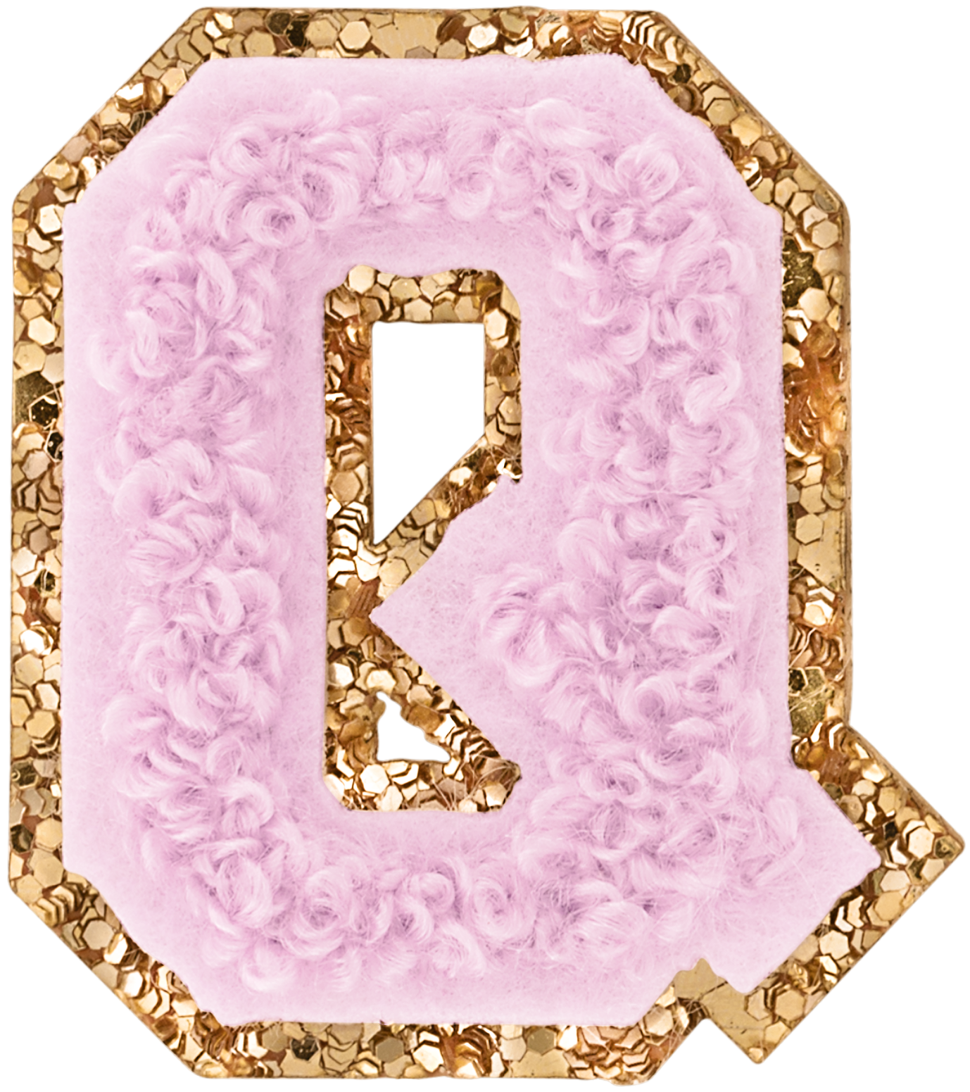 Lilac Mini Glitter Varsity Letter Patch