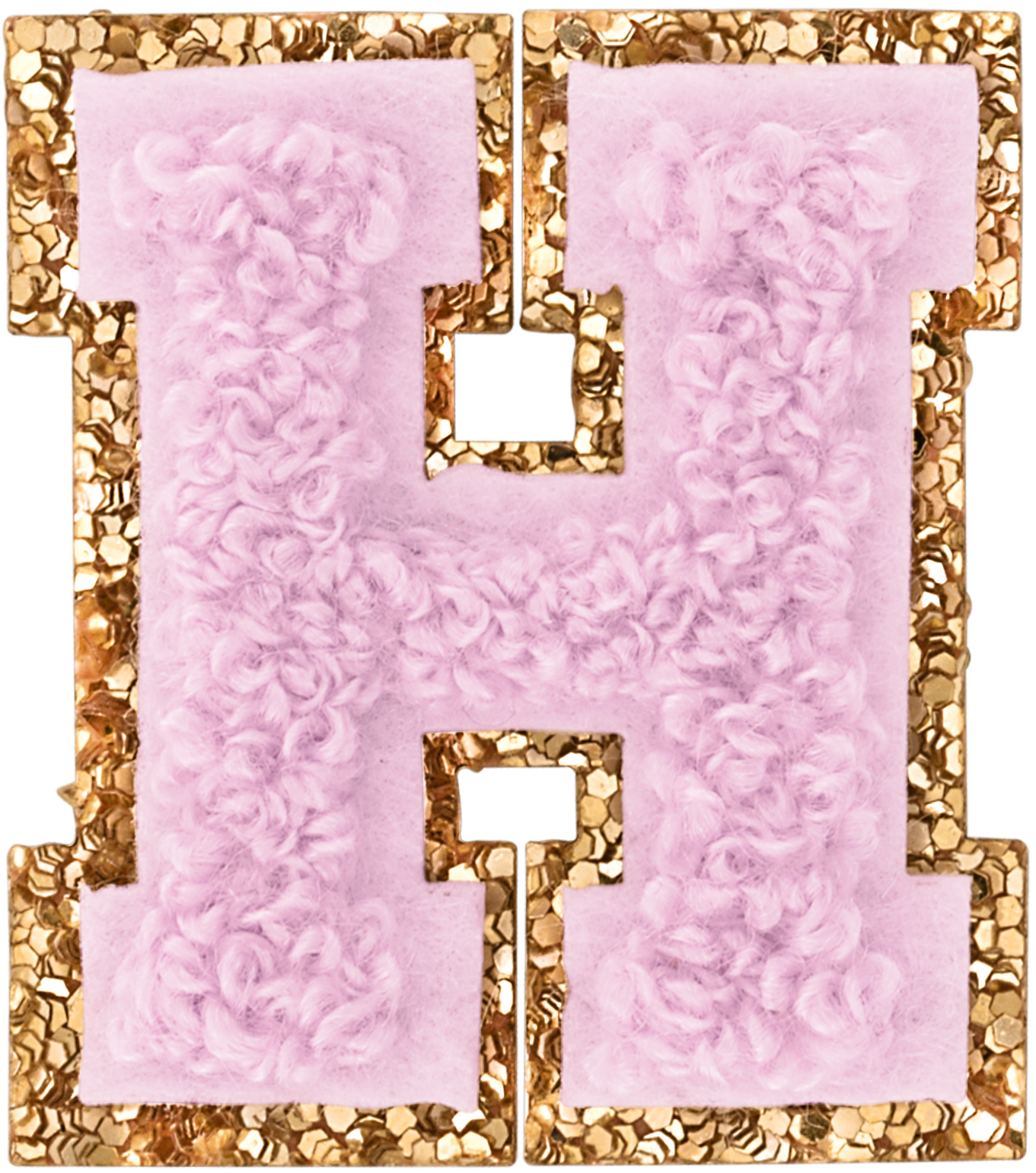 Lilac Mini Glitter Varsity Letter Patch