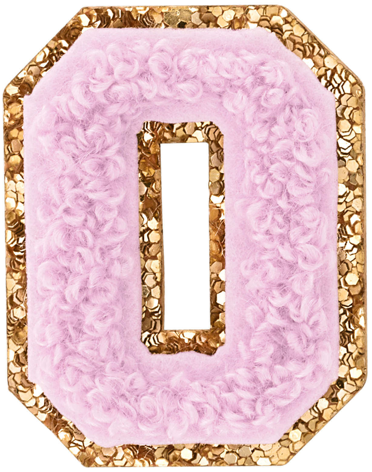 Lilac Mini Glitter Varsity Letter Patch