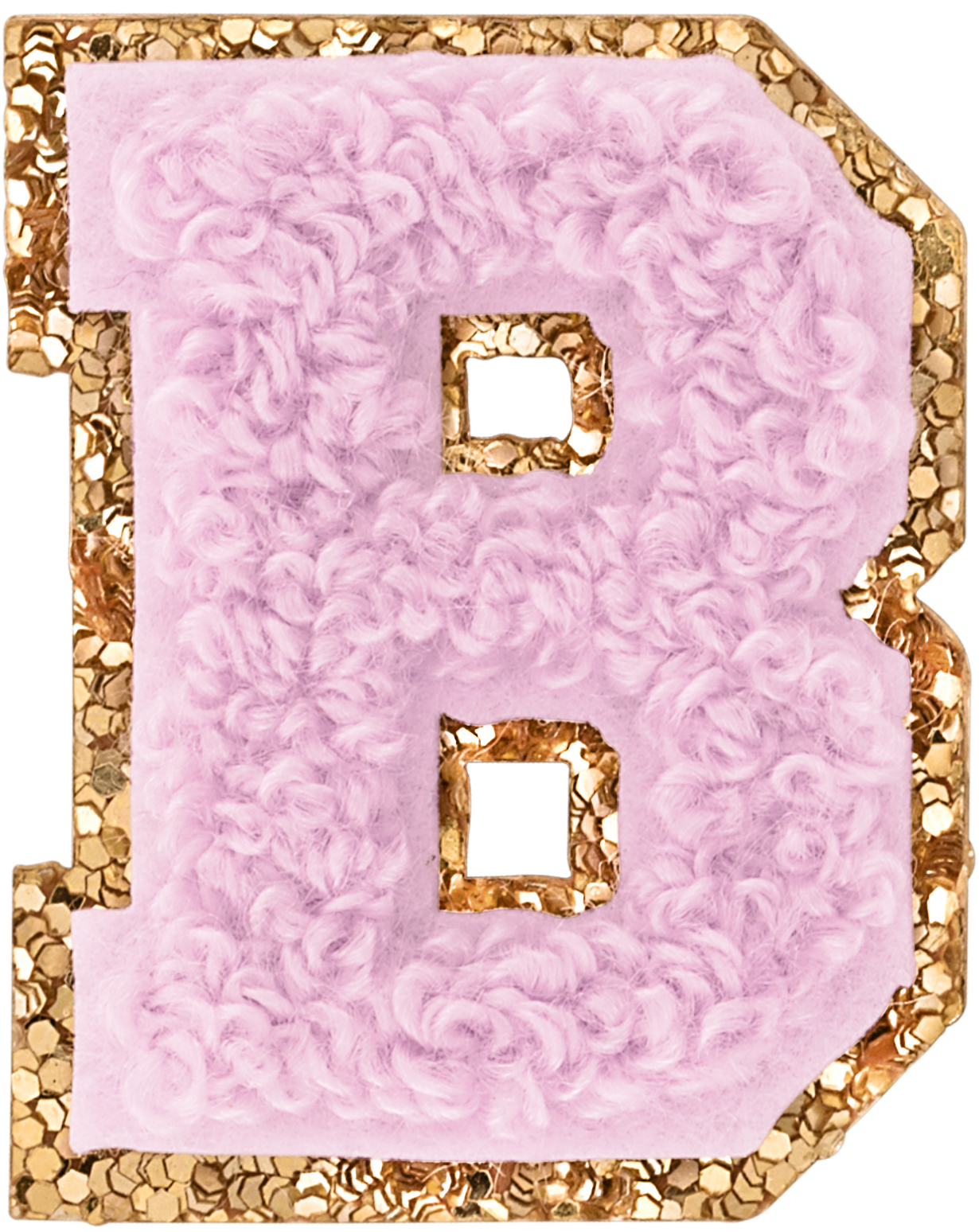 Lilac Mini Glitter Varsity Letter Patch