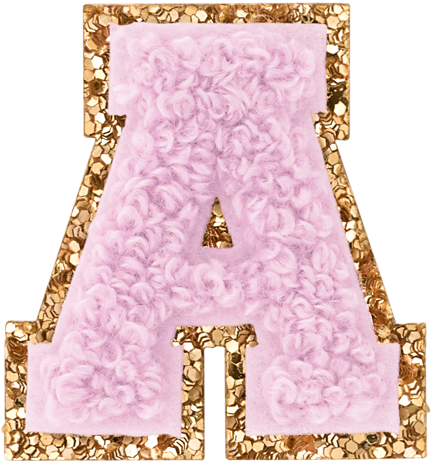 Lilac Mini Glitter Varsity Letter Patch