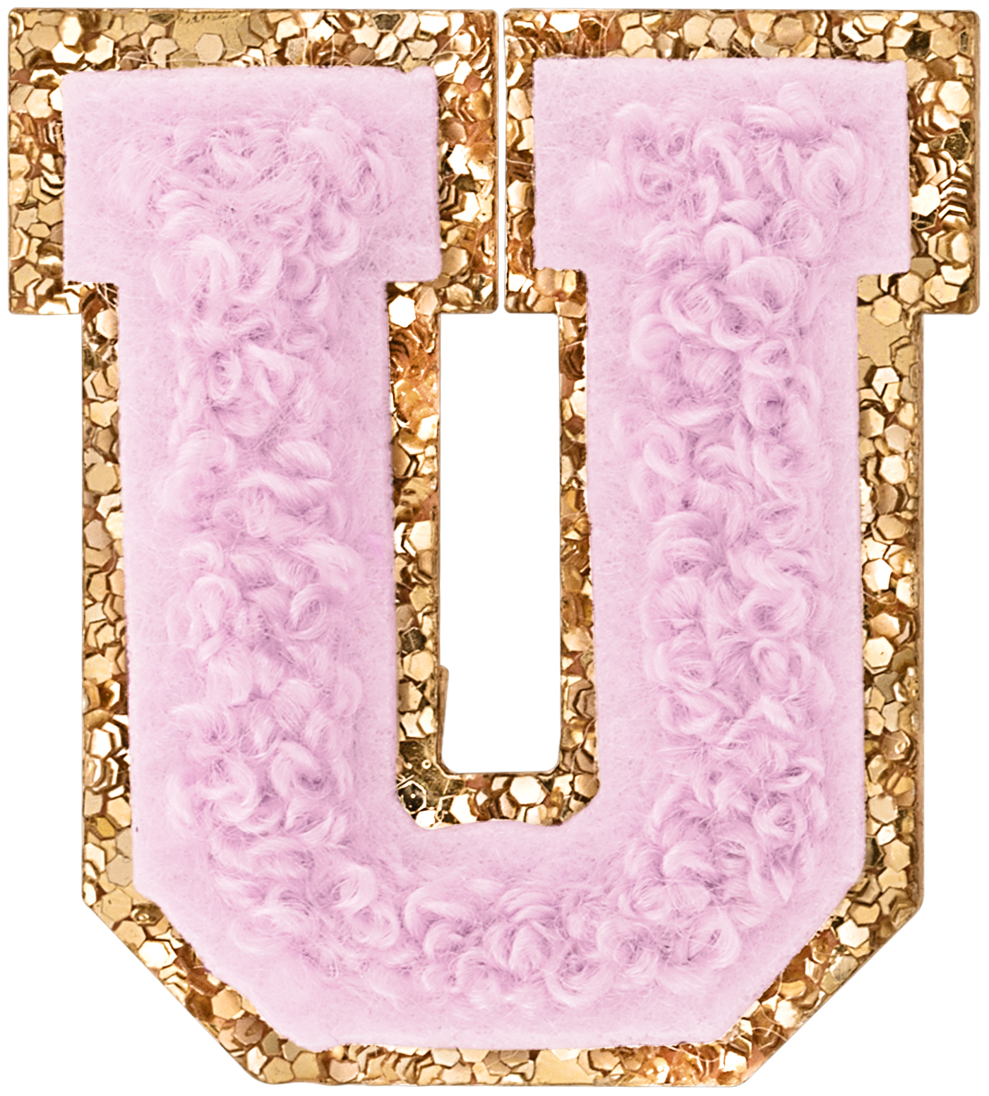 Lilac Mini Glitter Varsity Letter Patch