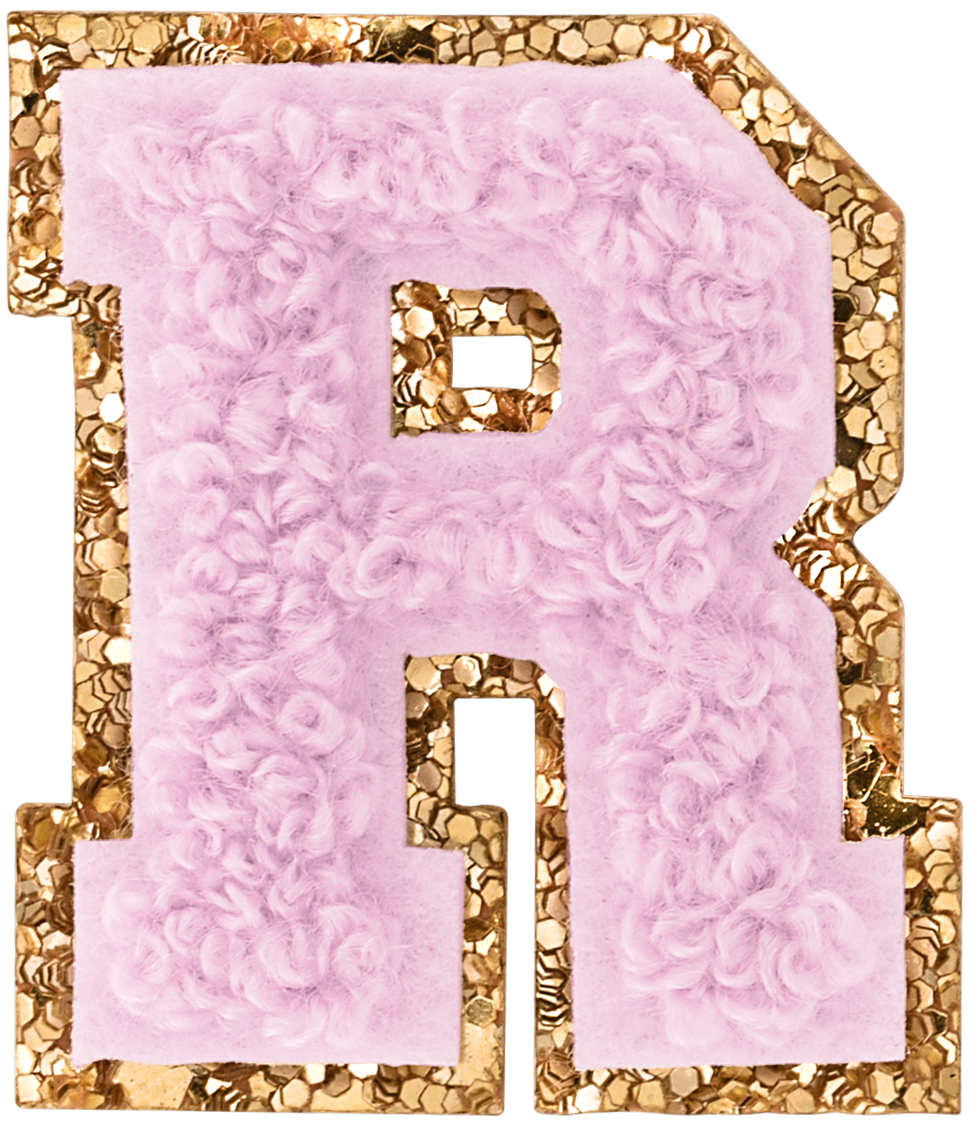 Lilac Mini Glitter Varsity Letter Patch