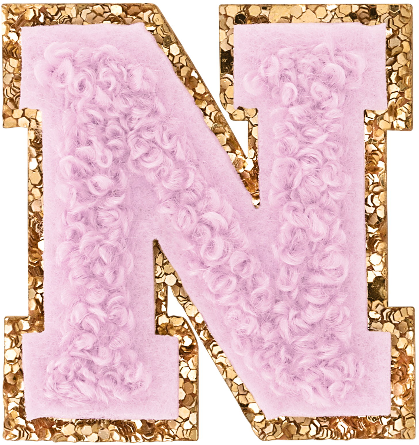 Lilac Mini Glitter Varsity Letter Patch
