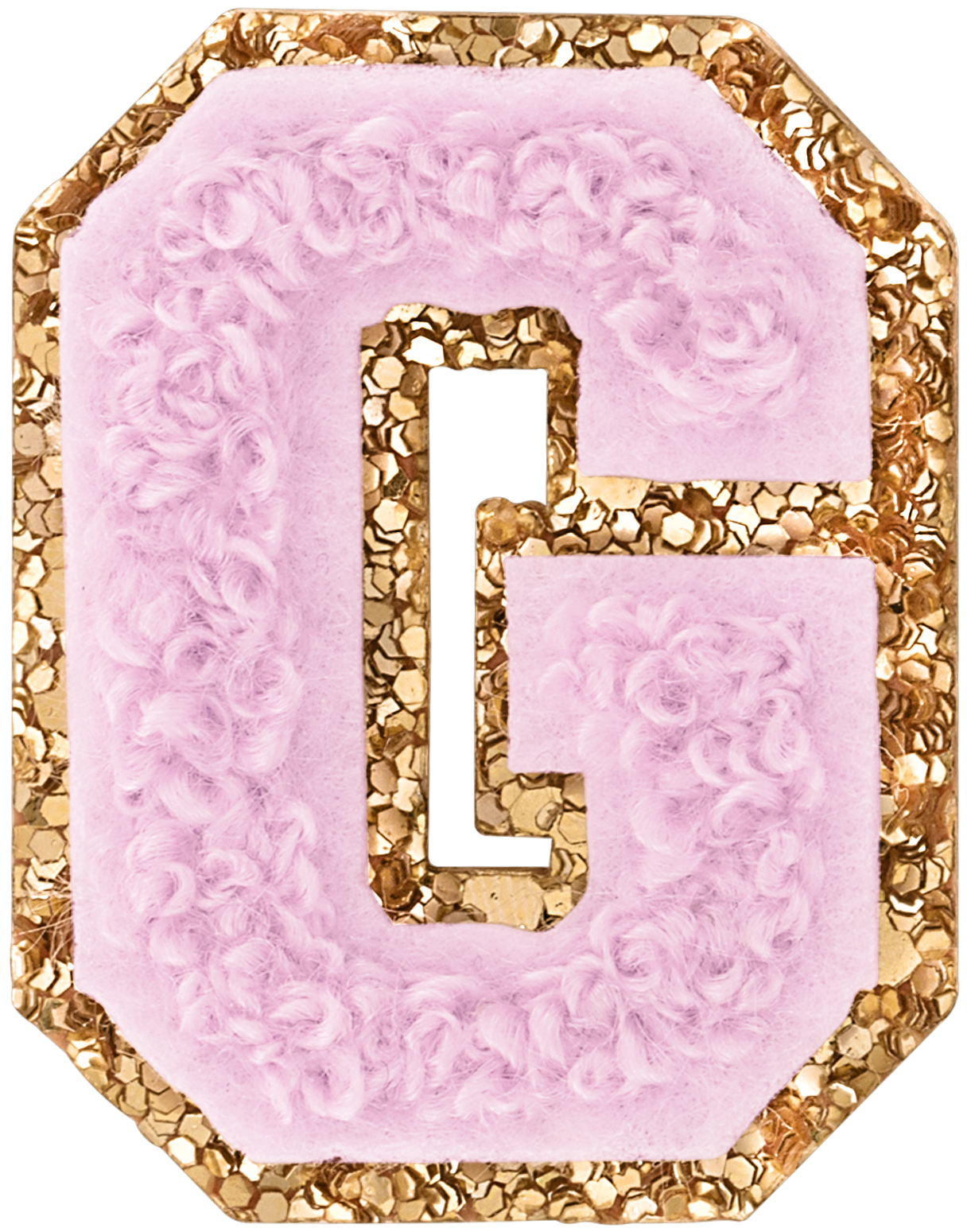 Lilac Mini Glitter Varsity Letter Patch