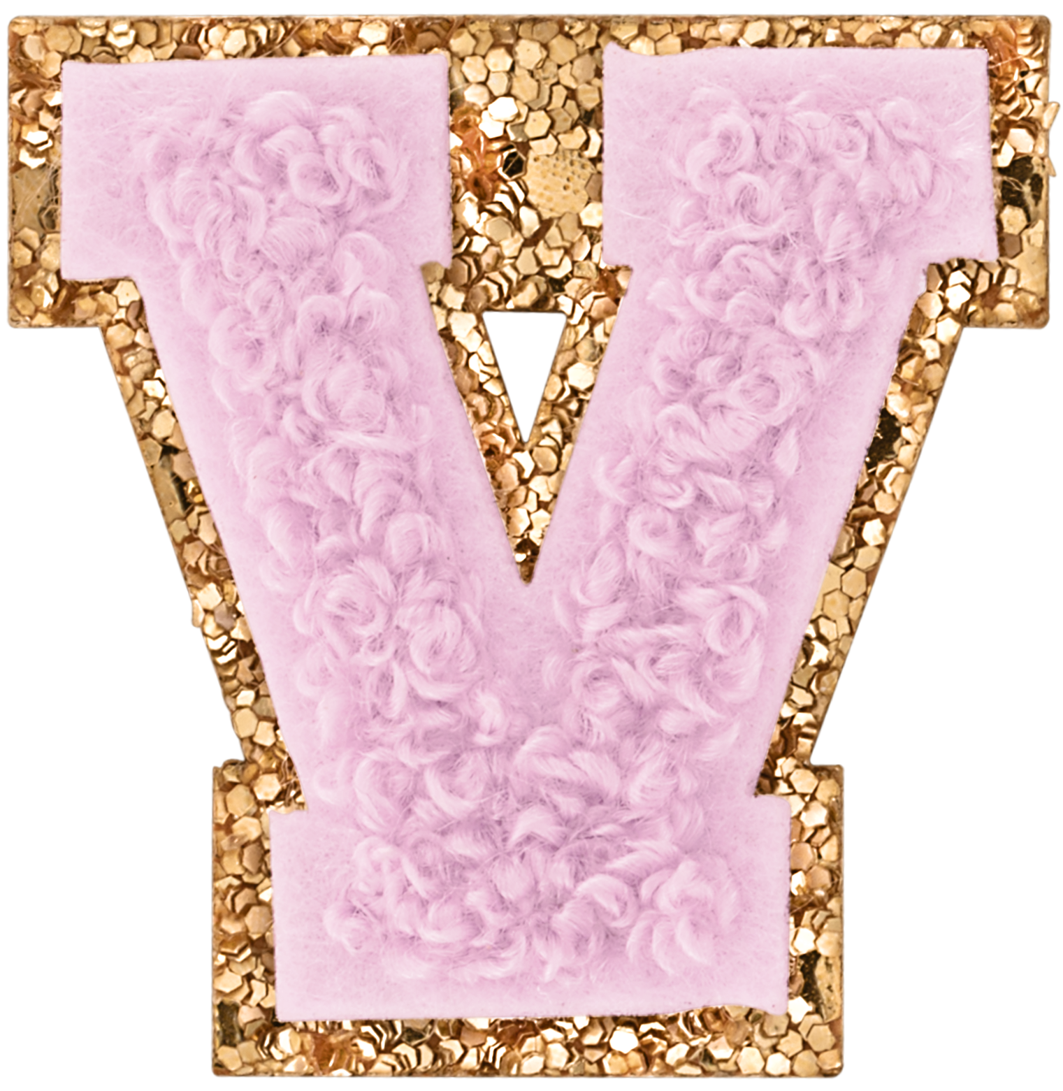 Lilac Mini Glitter Varsity Letter Patch