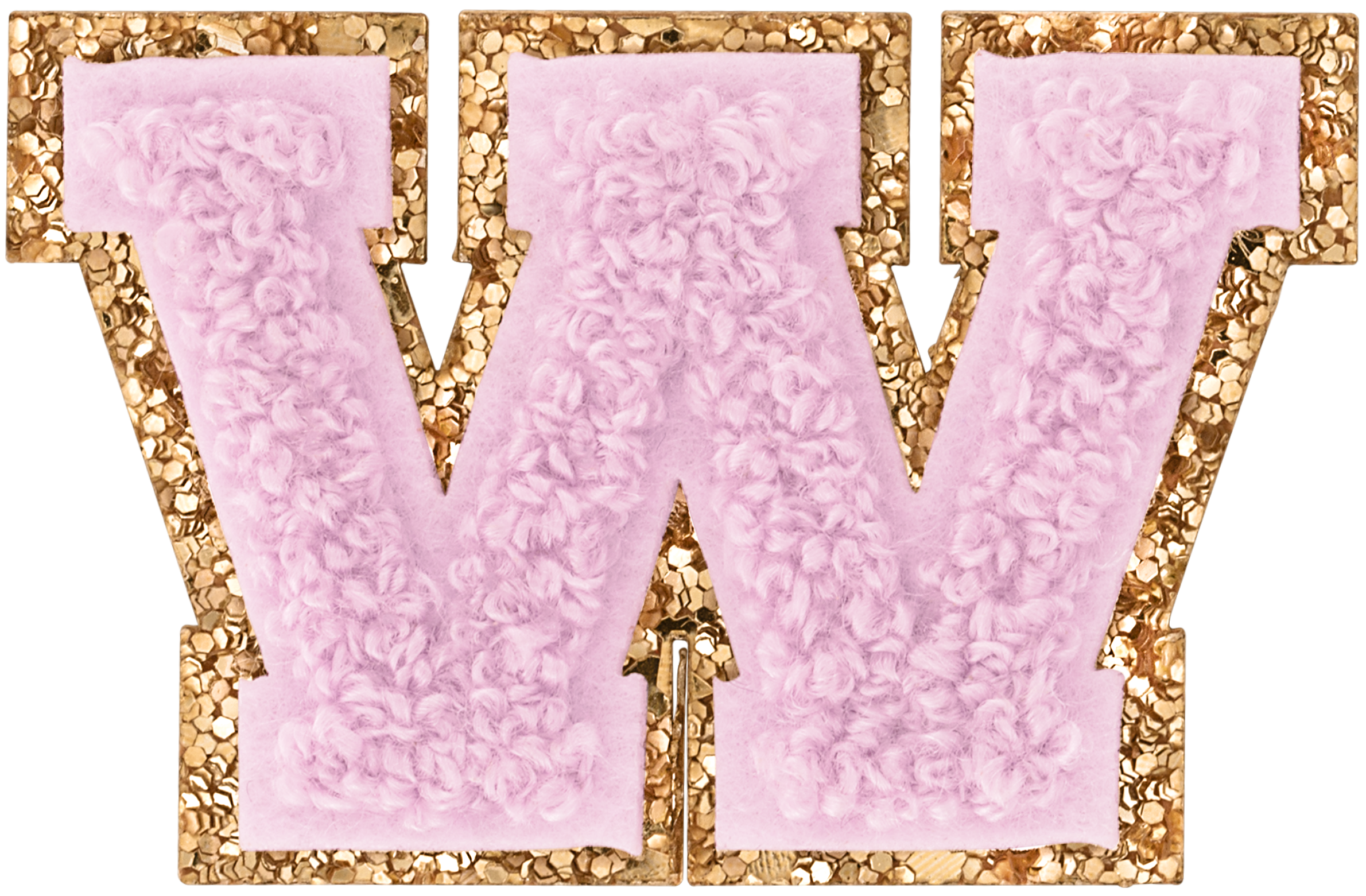 Lilac Mini Glitter Varsity Letter Patch