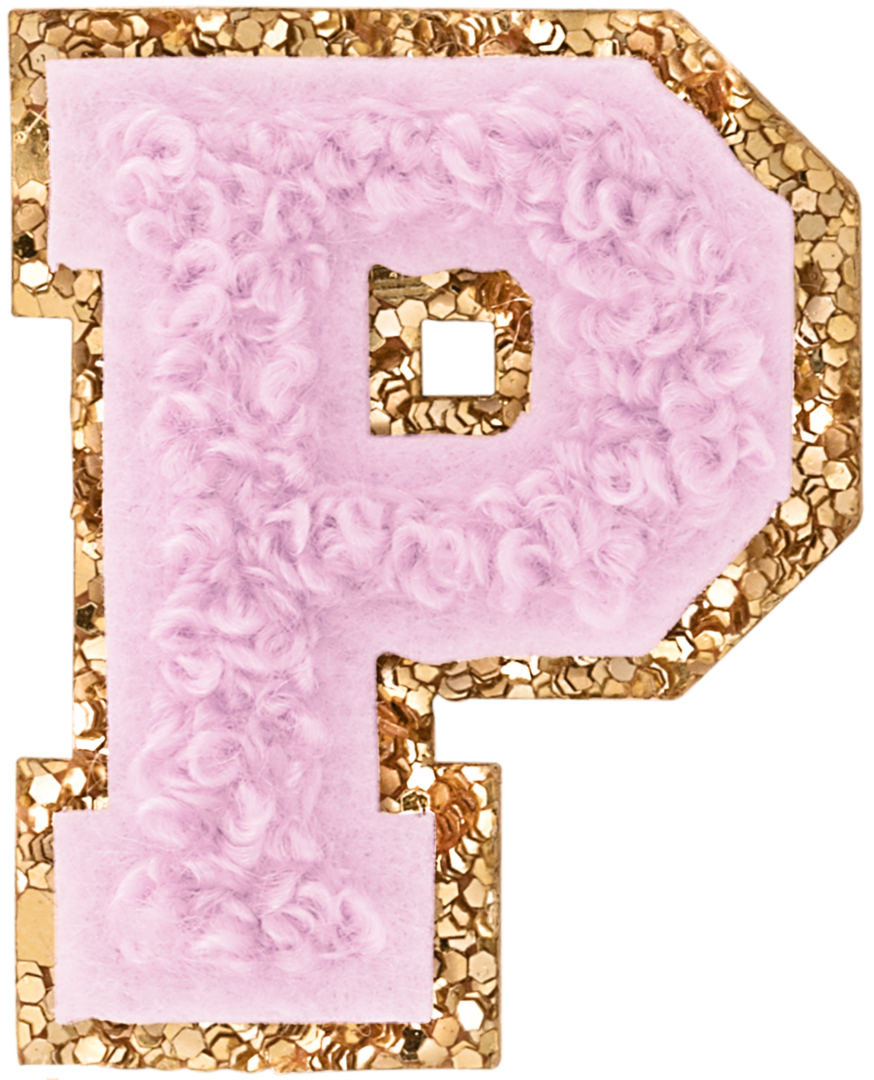 Lilac Mini Glitter Varsity Letter Patch