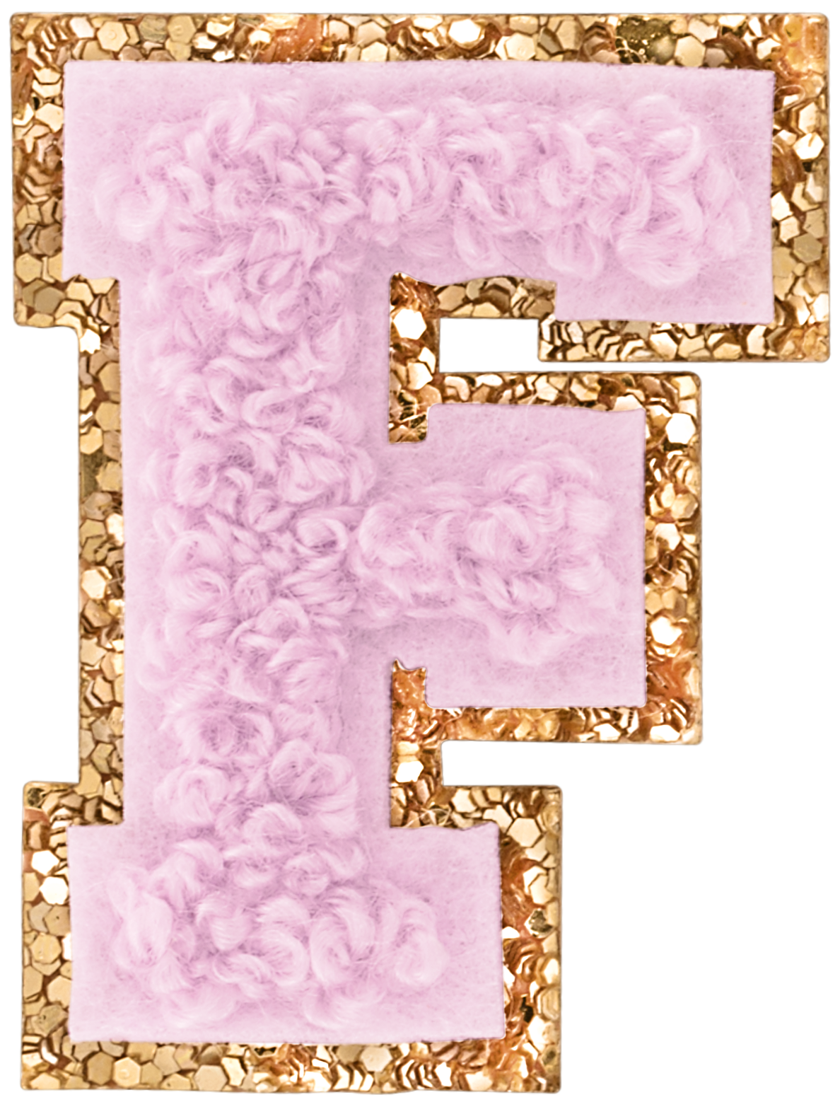 Lilac Mini Glitter Varsity Letter Patch
