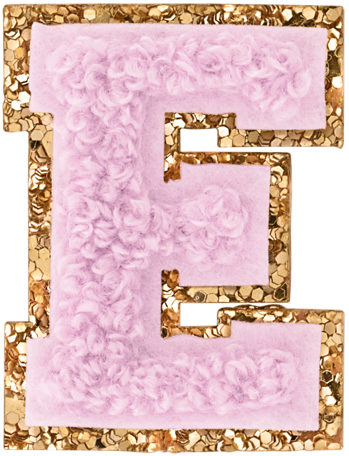 Lilac Mini Glitter Varsity Letter Patch