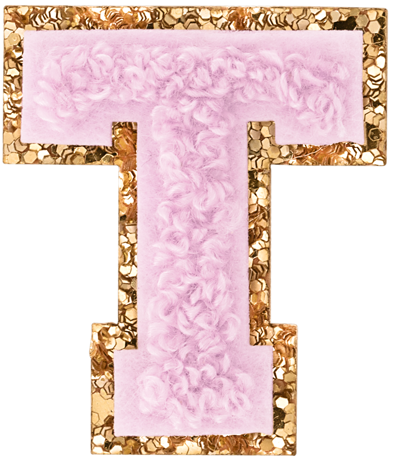 Lilac Mini Glitter Varsity Letter Patch