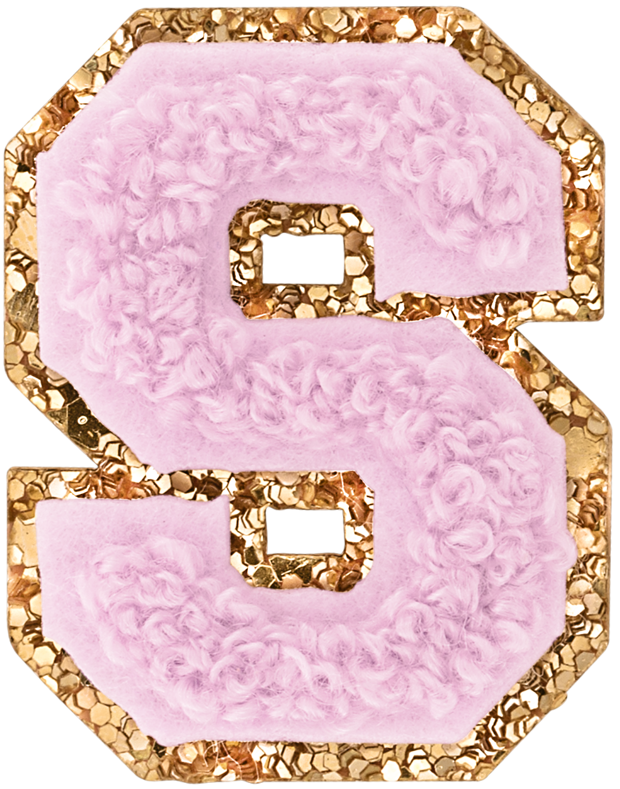 Lilac Mini Glitter Varsity Letter Patch