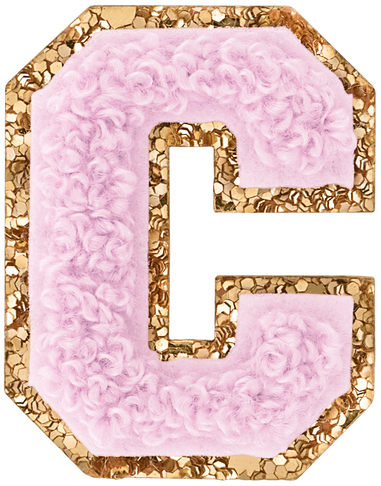 Lilac Mini Glitter Varsity Letter Patch