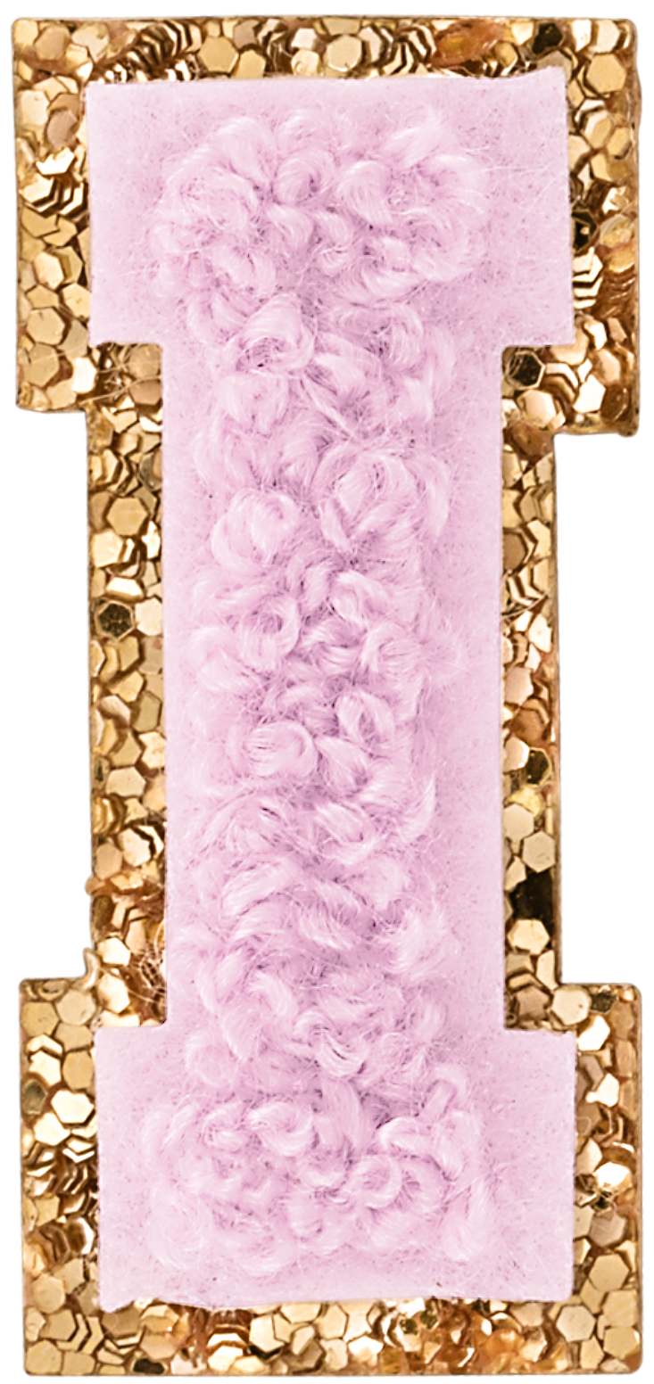 Lilac Mini Glitter Varsity Letter Patch
