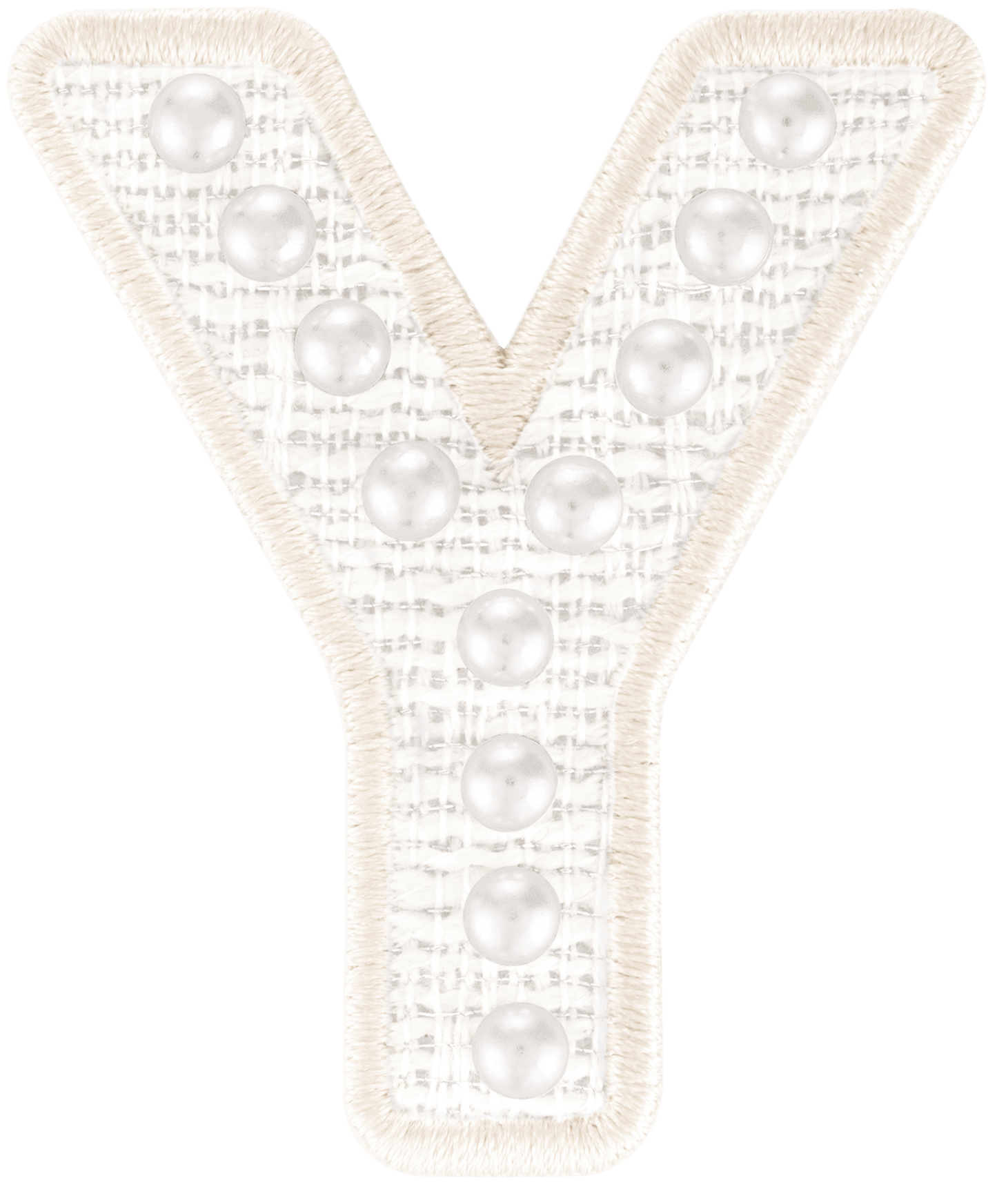 White Pearl Letter Patch