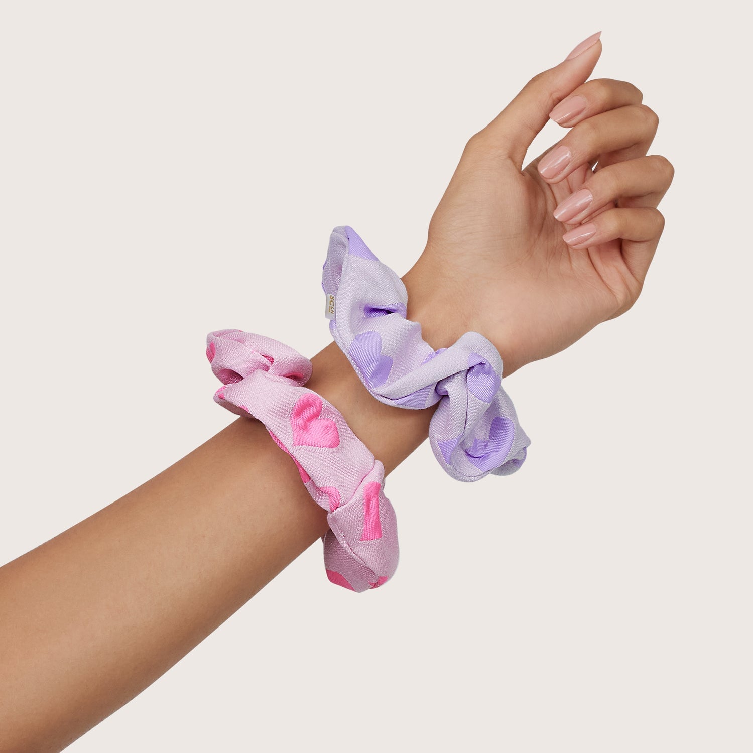 Heart Jacquard Scrunchie