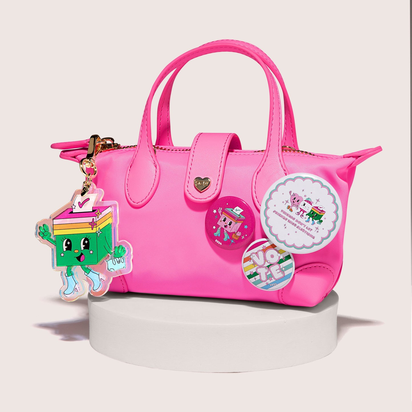 Green Ballot Box Bag Charm