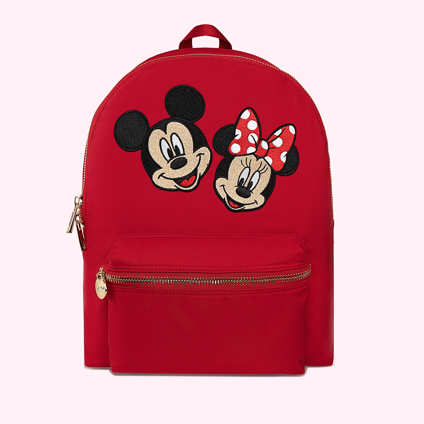 Classic Ruby Backpack with Large Mickey & Minnie Patch