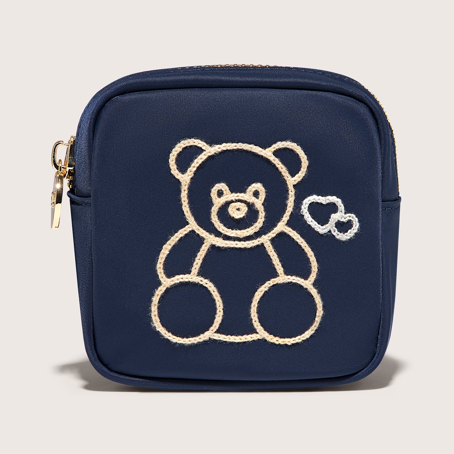 Teddy Bear Embroidered Mini Pouch