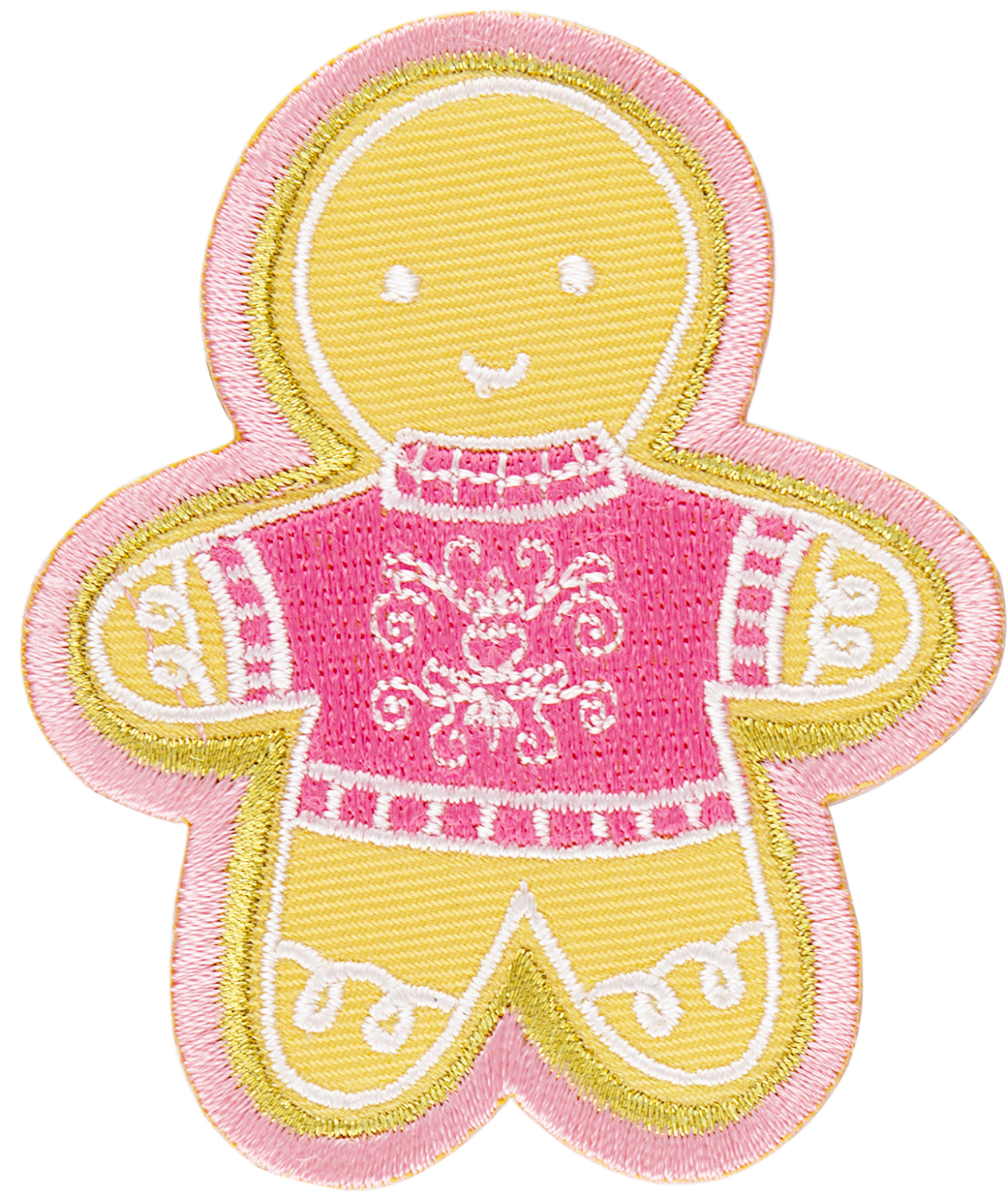 Holiday Patch- Gingerbread Man Pink