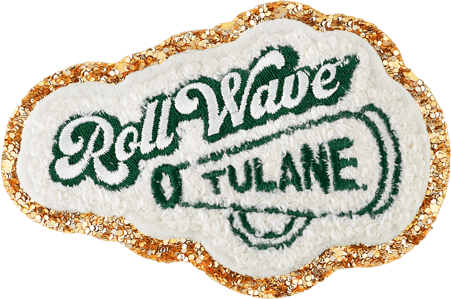 Tulane Roll Wave Glitter Varsity Patch