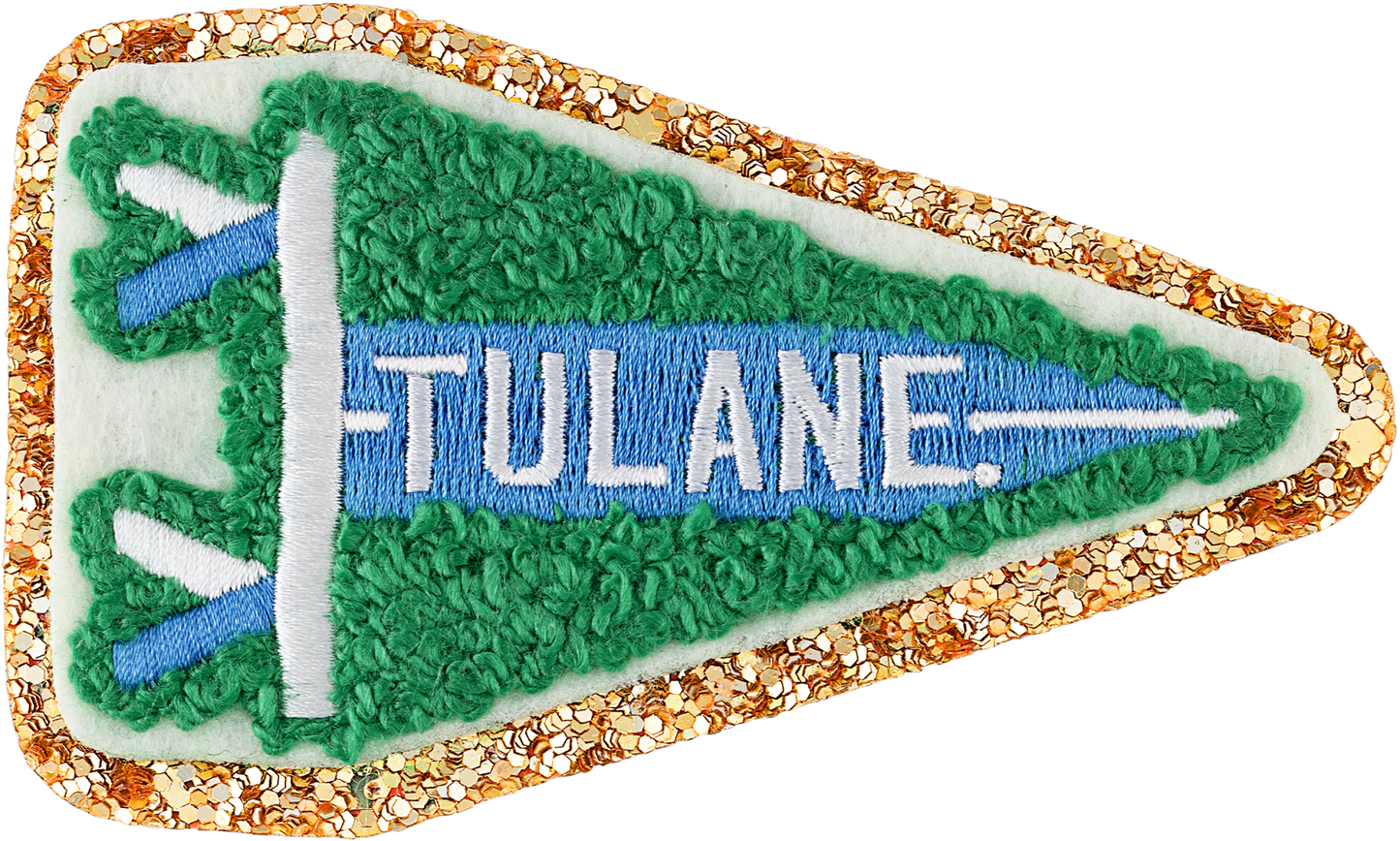 Tulane Pennant Glitter Varsity Patch