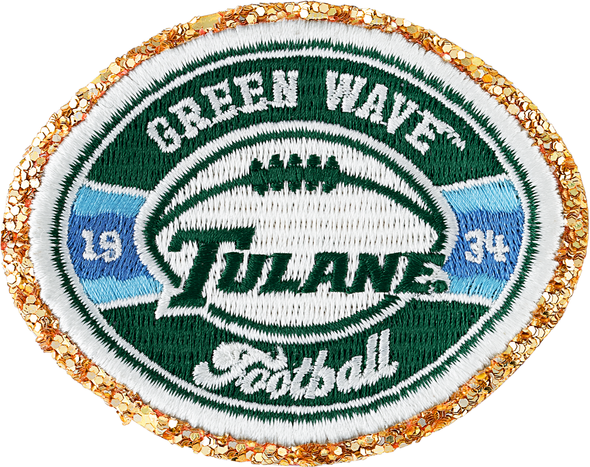 Tulane Football Glitter Varsity Patch