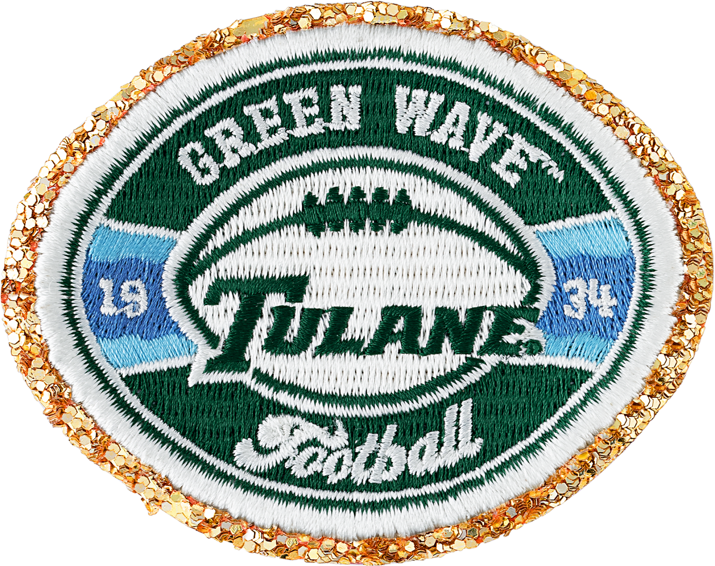 Tulane Football Glitter Varsity Patch