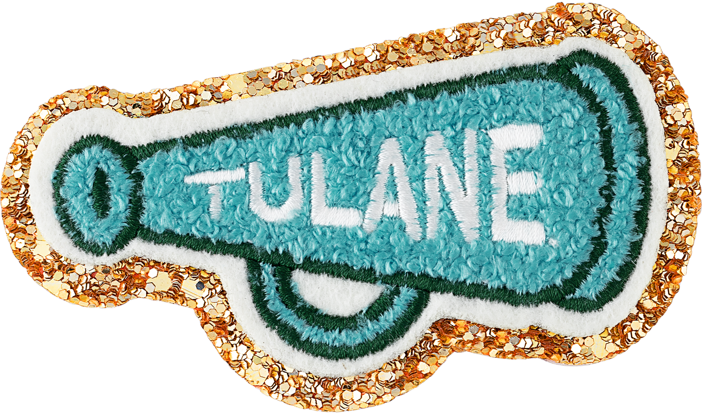 Tulane Megaphone Glitter Varsity Patch