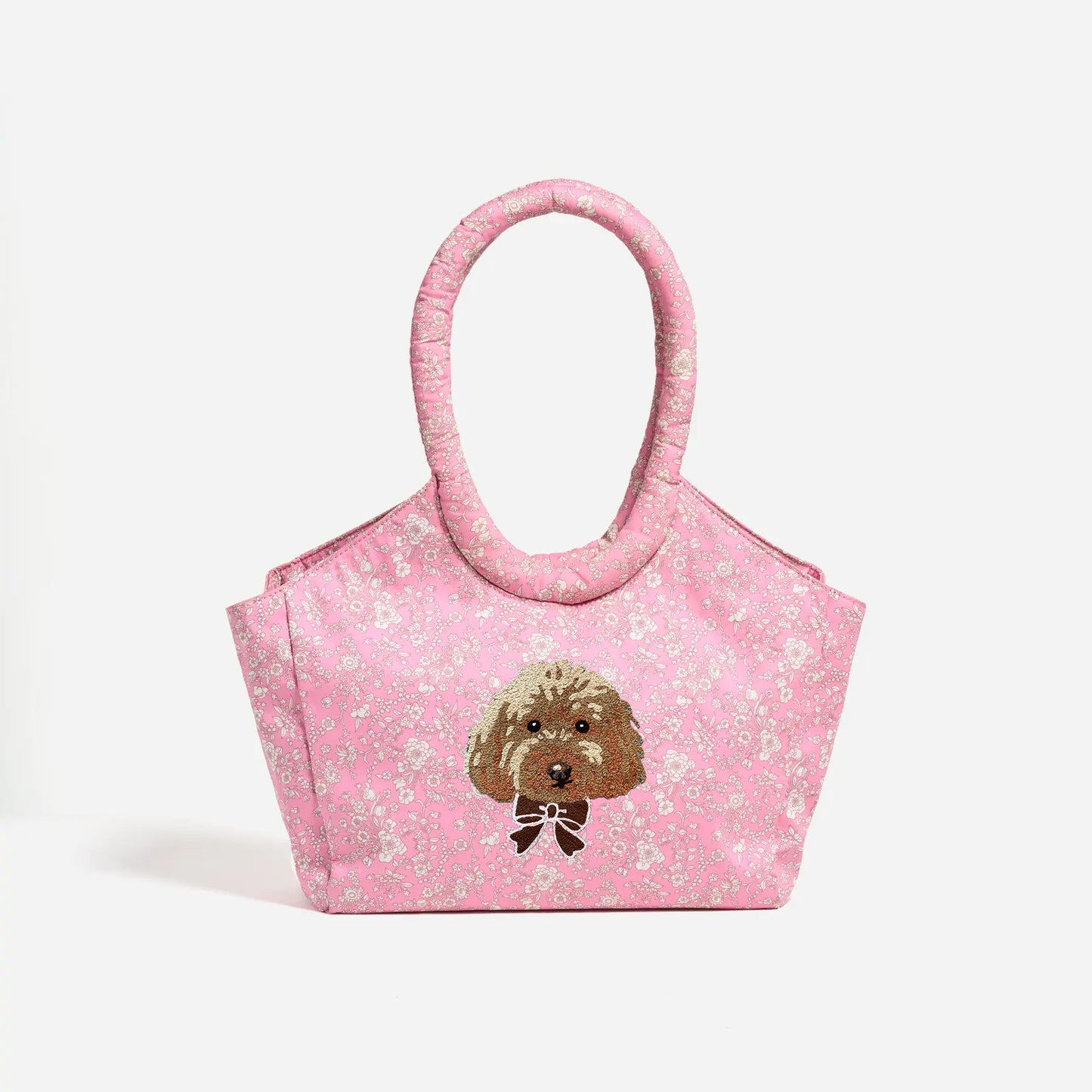 Custom Hand Embroidered Pet Face Scoop Tote Made with Liberty Fabric
