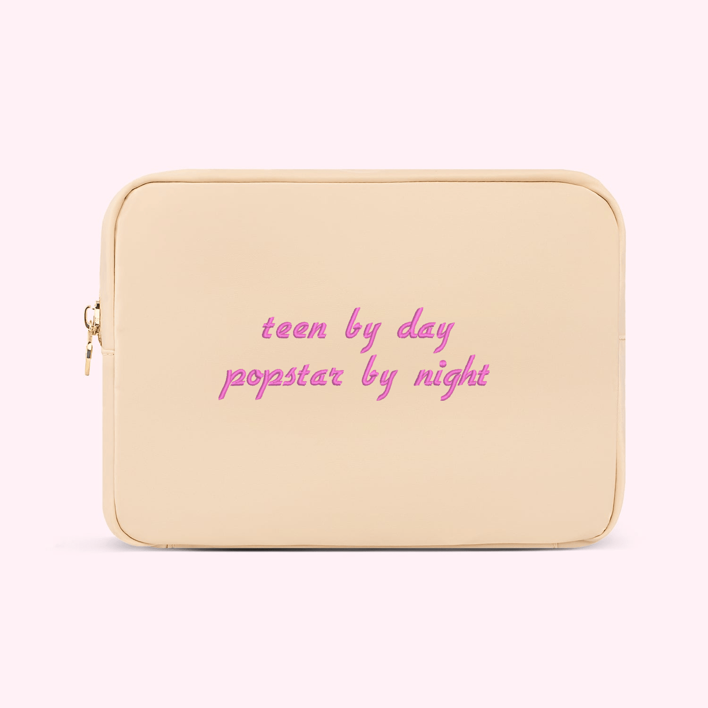 Embroidered Teen By Day Popstar By Night Large Pouch - Stoney Clover Lane