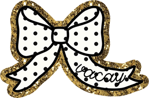 Cream Micro Dot Bow Patch
